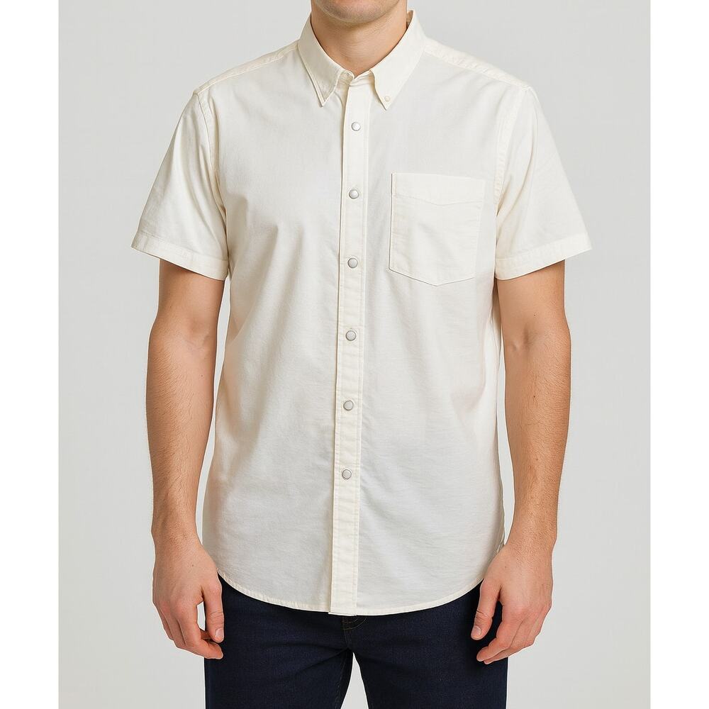 Snaps Classic Men's Pearl Snap Short Sleeve Shirt Size XL White Western